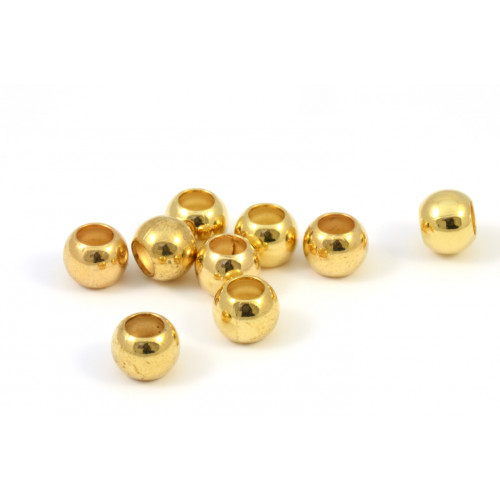 Smooth gold round bead 6mm